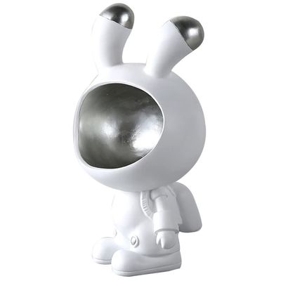 KITCISSL Space Rabbit Decorative Trays Coffee Table Decor Jewelry Dish Tray Gold Home Decor Living Room Resin Key Phone Watches Tray Key Bowl for Entryway Table, (Color : Silver A)