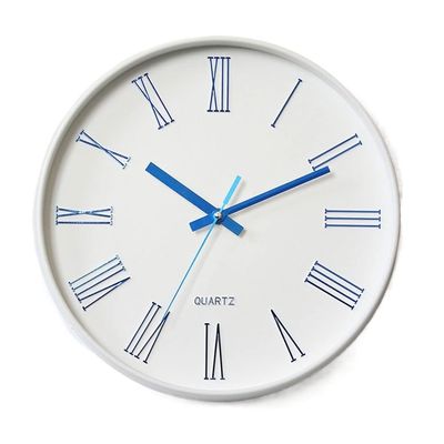 XARONF Wall Clock Silent Non Ticking Quality Quartz - 12 Inch Round Easy to Read for Home Office & School Decor Clock (Color : Blue)