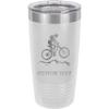 20-Ounce Vacuum Insulated Stainless Steel Tumbler Customized Double-Walled Laser Engraved Coffee Blue Mug, Mountain Bike, Personalized view 1