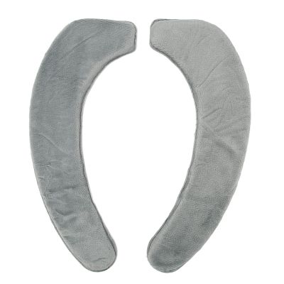 2 Pcs Toilet Warmer Cover Soft Comfortable Warm Washable Self Adhesive Flannel Toilet Seats Cover Cushion (Grey)