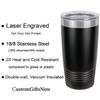 20-Ounce Vacuum Insulated Stainless Steel Tumbler Customized Double-Walled Laser Engraved Purple Coffee Mug, Football Coach, Personalized view 4