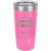 20-Ounce Vacuum Insulated Stainless Steel Tumbler Customized Double-Walled Laser Engraved Coffee Blue Mug, Football Coach, Personalized view 1
