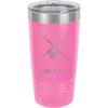 20-Ounce Vacuum Insulated Stainless Steel Tumbler Customized Double-Walled Laser Engraved Coffee Black Mug, Fishing Rod, Personalized view 1