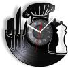 12 Inch Wall Clock Resturant Chef Vinyl LP Record Wall Clock for Dining Room Chief Cook Vinyl Album Handicraft Retro Wall Clock Kitchen Wall Decor view 1