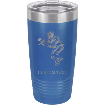 20-Ounce Vacuum Insulated Stainless Steel Tumbler Customized Double-Walled Laser Engraved Coffee Blue Mug, Paintball, Personalized