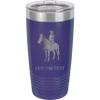 20-Ounce Vacuum Insulated Stainless Steel Tumbler Customized Double-Walled Laser Engraved Coffee Black Mug, Cowboy, Personalized view 1
