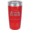 20-Ounce Vacuum Insulated Stainless Steel Tumbler Customized Double-Walled Laser Engraved Orange Coffee Mug, Football Coach, Personalized view 1