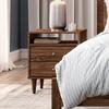 Grain Wood Furniture Mid Century 2-Drawer Nightstand, Solid Wood with a Brushed Walnut Finish view 1