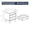 Grain Wood Furniture Mid Century 2-Drawer Nightstand, Solid Wood with a Brushed Walnut Finish view 2