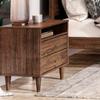 Grain Wood Furniture Mid Century 2-Drawer Nightstand, Solid Wood with a Brushed Walnut Finish view 3
