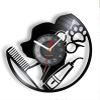 12 Inch Wall Clock Pet Groomer Sign Barber Salon Vinyl Record Wall Clock Animal Care Business Display Artwork Dog Grooming Music Album Wall Clock view 2
