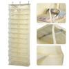 26 Pocket Shoe Organizer, Crystal Clear Over The Door Hanging Closets Storage Bag for Shoes, Sneakers or Accessories(Beige) view 3