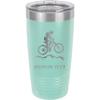 20-Ounce Vacuum Insulated Stainless Steel Tumbler Customized Double-Walled Laser Engraved Coffee Black Mug, Mountain Bike, Personalized view 1