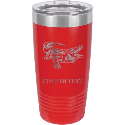 20-Ounce Vacuum Insulated Stainless Steel Tumbler Customized Double-Walled Laser Engraved Pink Coffee Mug, Gator, Personalized