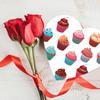 Andaz Press Valentine's Day Heart Shaped Box With Lid, Cupcakes Reusable Heart Shaped Valentines Box For Mini Cupcakes, Dessert Treat Box, Reusable Food Safe Packaging, 8"X6", 1-Pack view 3