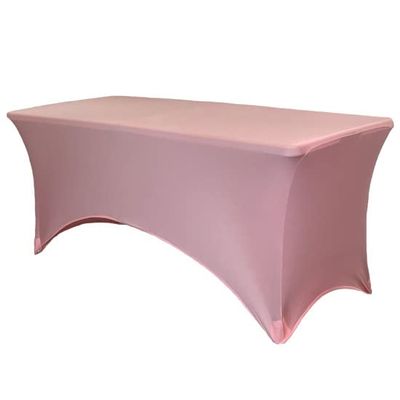 YOUR CHAIR COVERS Rectangular Spandex Table Covers 8ft Fitted Tablecloth Wedding Event Patio Table Decorations Elastic Fabric Stretch Table Covers for 8 ft Folding Table (Dusty Rose)