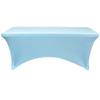 YOUR CHAIR COVERS - 8ft Light Blue Rectangular Spandex Table Covers Fitted Tablecloth Wedding Event Patio Decorations Elastic Fabric Stretch for Folding Table view 2
