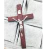 Vintage Wooden Metal Hand Hold Cross Crucifix Holy Religious Carved Christ Brown Style FRTRG-232 view 3