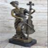 Brass Cello Player Statue Metal Heavy Musician Music Figurine Vintage 17 Tall Artwork Sake Gift Deal by Think Bronze view 1
