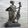 Brass Cello Player Statue Metal Heavy Musician Music Figurine Vintage 17 Tall Artwork Sake Gift Deal by Think Bronze view 2