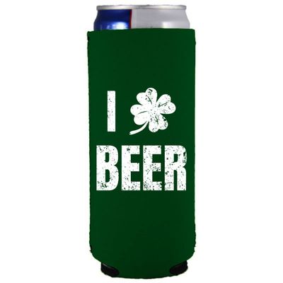 I Shamrock Beer Slim Can Coolie (1)