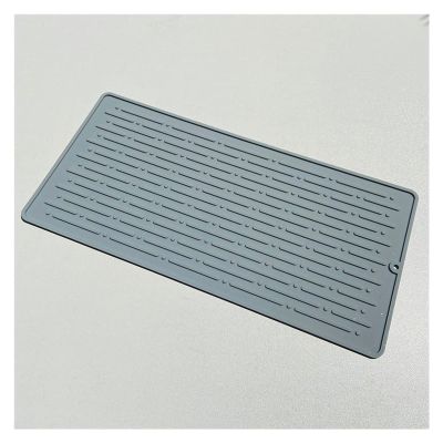 Colorful Mandala Pattern Dish Drying Mat Non-slip 40cm Drain Mat Kitchen Silicone Dish Drainer Tray Sink Drying Mats non-slip mat anti-scalding pot mat household coaster placemat ( Color : Grey )
