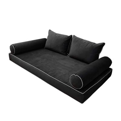 SLIPCOVER ONLY V4 Velvet Indoor Daybed Mattress Pillow Contrast Trim Twin AD350