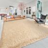 Softlife Beige Area Rug for Bedroom, Fluffy Shag Plush Rugs for Living Room Girls, Shaggy Throw Soft Fuzzy Small Kids Carpet for Dorm Bedside Ultra Cozy Non-Slip Indoor Decor, 4x5.3 Feet view 2