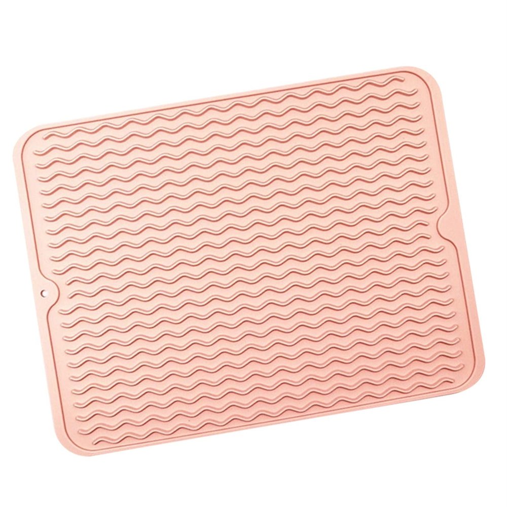 ZXMJYHK Colorful Mandala Pattern Dish Drying Mat Non-Slip Silicone Home Non-Slip Thickened Baking Tool Heat Resistant Tray Kitchen Utensils Drying Dishes Pad Rectangle Drain Mat (Color : Pink)