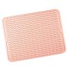 ZXMJYHK Colorful Mandala Pattern Dish Drying Mat Non-Slip Silicone Home Non-Slip Thickened Baking Tool Heat Resistant Tray Kitchen Utensils Drying Dishes Pad Rectangle Drain Mat (Color : Pink) view 1