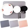 ZXMJYHK Colorful Mandala Pattern Dish Drying Mat Non-Slip Silicone Home Non-Slip Thickened Baking Tool Heat Resistant Tray Kitchen Utensils Drying Dishes Pad Rectangle Drain Mat (Color : Pink) view 3