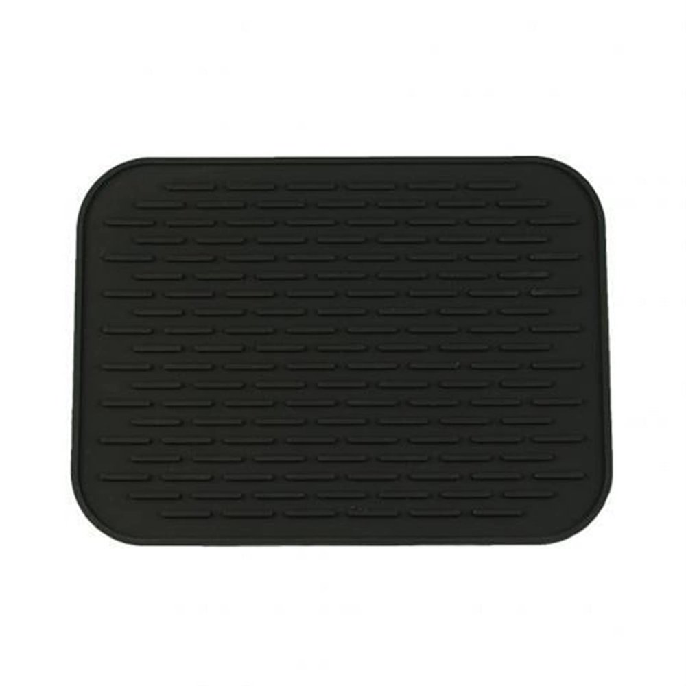 ZXMJYHK Colorful Mandala Pattern Dish Drying Mat Non-Slip Large Multifuctional Silicone Drying Mats Heat Insulation Pot Holder Protector Dish Cups Draining Mat Pad Table Placemat Tray (Color : Black)