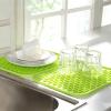ZXMJYHK Colorful Mandala Pattern Dish Drying Mat Non-Slip Large Multifuctional Silicone Drying Mats Heat Insulation Pot Holder Protector Dish Cups Draining Mat Pad Table Placemat Tray (Color : Black) view 2