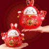 DOITOOL Sealed Tea Canister Ceramic Airtight Jar Rabbit Shape Tea Storage Home Decor Present view 3