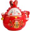 DOITOOL Sealed Tea Canister Ceramic Airtight Jar Rabbit Shape Tea Storage Home Decor Present view 4