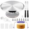 12 Inch Cake Turntable Decorating Stand with Aluminum,Cake Turntable Decorating Kit, Rotating Cake Stand for Cake,Cake Spinner Stand Set Pastries Cake Decorations Cake Turner Table Decorating Tools view 1