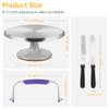 12 Inch Cake Turntable Decorating Stand with Aluminum,Cake Turntable Decorating Kit, Rotating Cake Stand for Cake,Cake Spinner Stand Set Pastries Cake Decorations Cake Turner Table Decorating Tools view 2