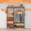 Auromie Clothes Rack with 5 Drawers & 4 Storage Shelves, 59.1W*70.9H Heavy Duty Clothing Rack with 2 Hanging Rods, Wardrobe Closet Organizer System with 5 Hooks, Freestanding Garment Rack (Rustic) view 4