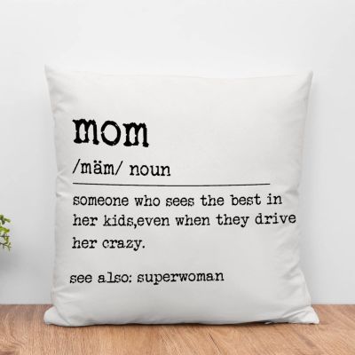 16x16in Mom Definition Word Description Throw Pillow Cushion Mom Noun Definition Sofa Pillow Dictionary Artwork Typography Print Linen Throw Pillow Case with Zippe for Living Room Family Sign