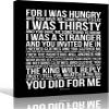 Matthew 25 Bible Verse Wall Art Scripture Poster Prayer Wall Decorative Paintings for Kitchen Painting Pictures for Living Room Posters for Bathroom Prints Modern Christmas Decorations Picture Gifts (12x18inch(30x45cm),Unframed) view 1