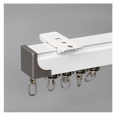 NOIRDA Aluminum Ceiling Curtain Track, 1m-6m, Wall Divider Curtain, Ceiling Or Wall Mount, Room Divider Curtain Rod, for Bay Windows RV Curtain Rail(Color:White - B,Size:400cm/13.1ft)