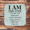 12x12in Rust Retro Metal Sign Life Positive Quote I Am The Vine You are The Branches Apart from Me You Can Do Nothing Aluminum Metal Plaque Bible Verse for Home Party Living Room Decor view 1