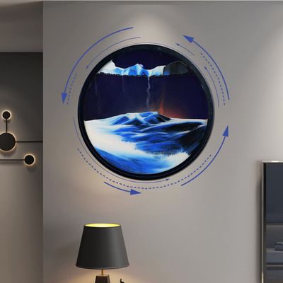AECEVAN 17.3'' Moving Sand Art Decor, 360 Rotation Wall Art. Liquid 3D Sand Art, Kids Sand Art Kit. Home Office Decor