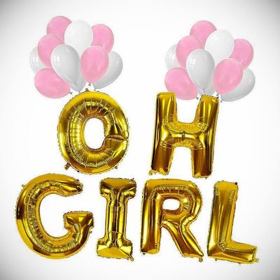 40" Oh Woman Gold Foil Balloons Birthday Shower Floated Pink Latex Balloon Hanging Balloon Bright Color for Wedding Decoration Banner Air Balloon