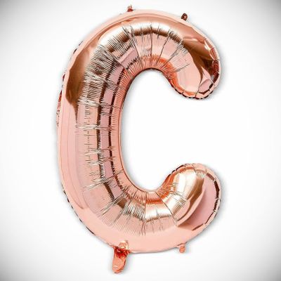 2pcs Letter "C" Rose Gold Balloons 40" For Any Occasions Party Decorations Hanging Balloon Bright Color for Wedding Decoration Banner Air Balloon