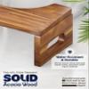 BLUEWEST Foldable Toilet Stool, Acacia Wood Poop Stool for Potty Training, 7 Inch Non-Slip Bathroom Step with Collapsible Design for Adults view 2