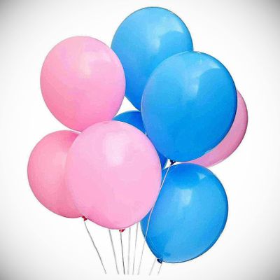 100pcs Gender Reveal Party Balloons For Party Decor, Pink And Blue Hanging Balloon Bright Color for Wedding Decoration Banner Air Balloon