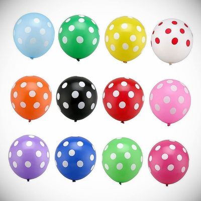 12 Inch 100x Multicolor Dot Polka Latex Thick Party Balloon 3.2g Helium Float Hanging Balloon Bright Color for Wedding Decoration Banner Air Balloon