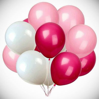 100x Pink Rose White Latex Balloons Shower Party Woman Wild One Helium Hanging Balloon Bright Color for Wedding Decoration Banner Air Balloon