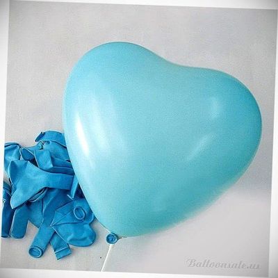 12 Inch 100x Light Blue Heart Latex Thick Party Balloons 3.2g Helium Floating Hanging Balloon Bright Color for Wedding Decoration Banner Air Balloon